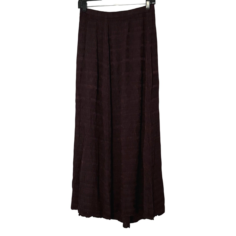 CP Shades Textured Stripe Maxi Skirt Plum Rayon Whimsigoth Witchy 90s - Medium